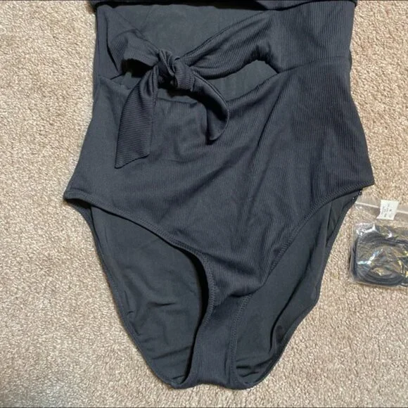 Aerie Ribbed Wrap Strapless One Piece Swimsuit - Picture 12 of 15